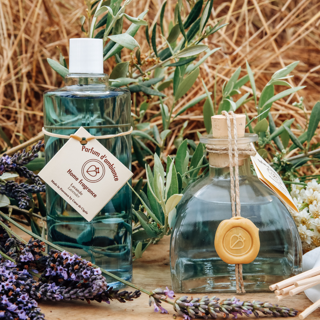 Recharge pour diffuseur d'ambiance, parfum Lavande. Parfum d'ambiance Cœur de Cigale.