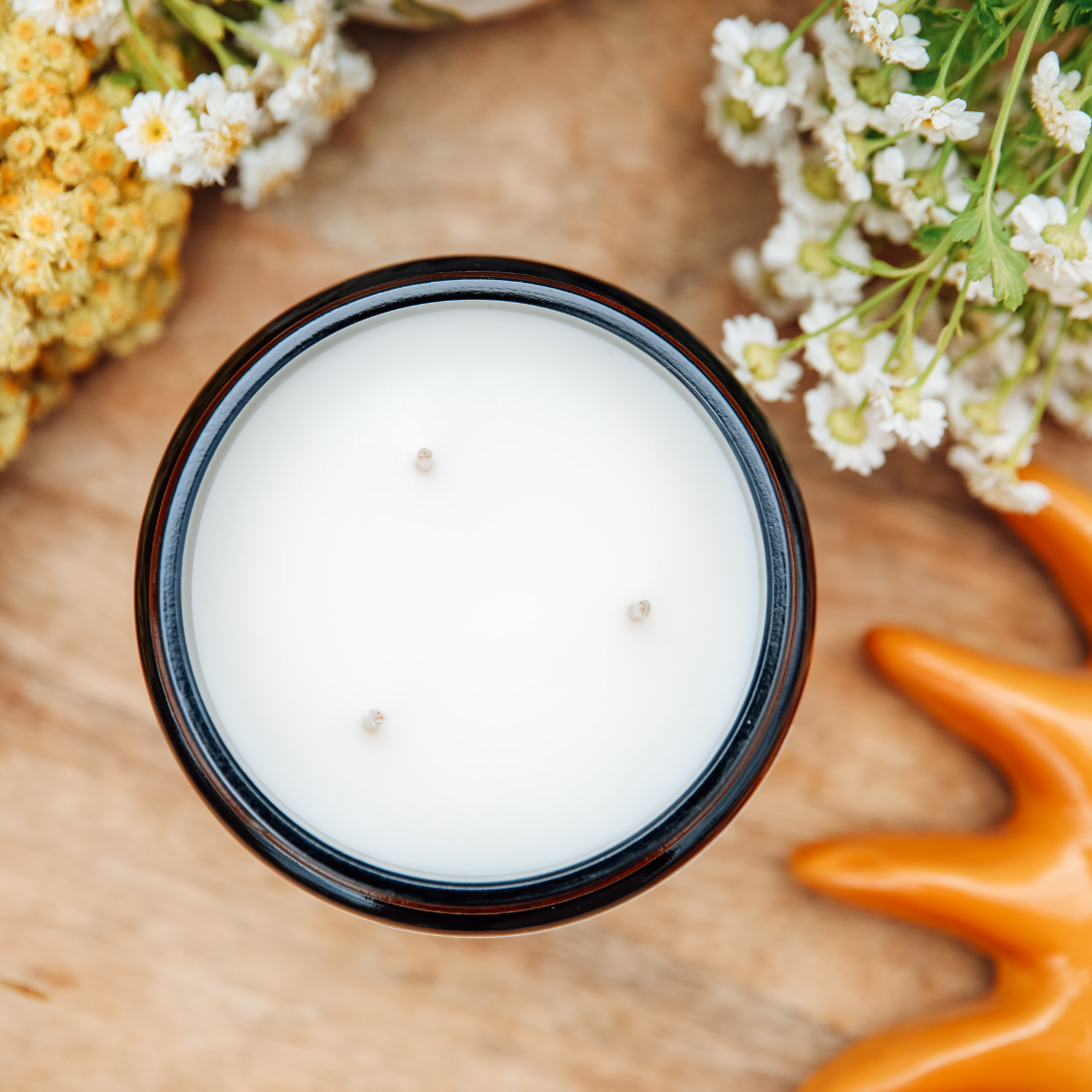 Bougie végétale parfumée Cœur de Cigale, coulée à la main en Provence. 