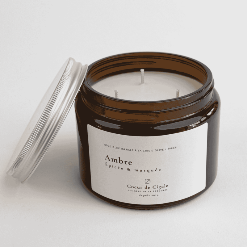Bougie parfumée Ambre - cire d'olive – Image 4