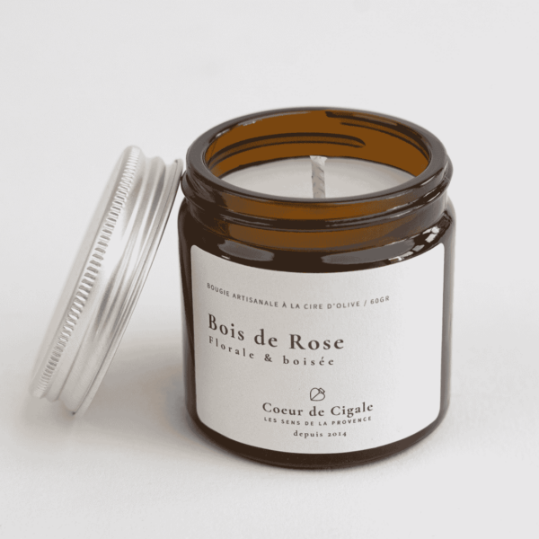 Bougie parfumée Bois de Rose - cire d'olive