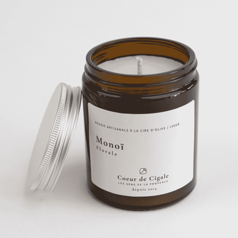 Bougie Monoï, fabriquée artisanalement en Provence