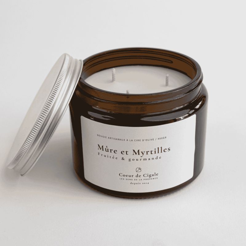 Bougie parfumée Mûre et Myrtilles - cire d'olive – Image 3