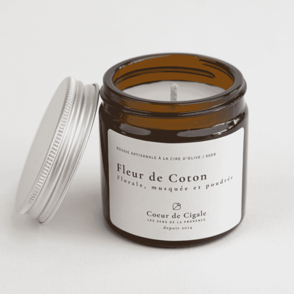 Bougie parfumée Fleur de coton - cire d'olive