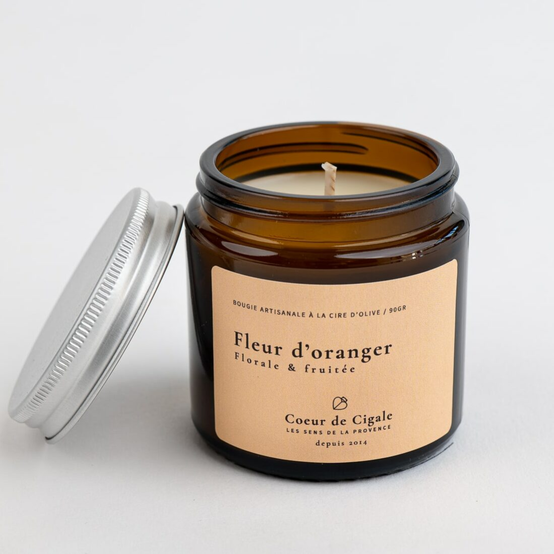 Bougie de St Valentin : fleur d'oranger