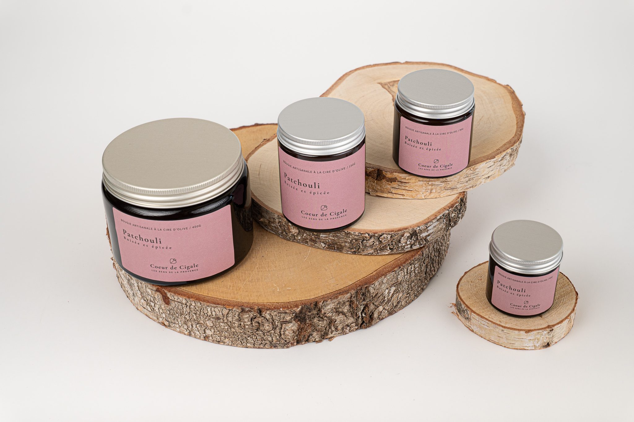 Bougies parfumées patchouli fait-main en Provence